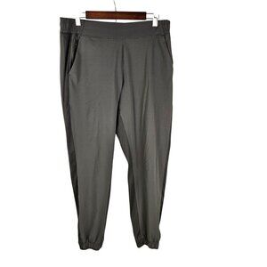Athleta Textured Brooklyn Jogger Pants Size 12 Gray Nylon/Spandex
